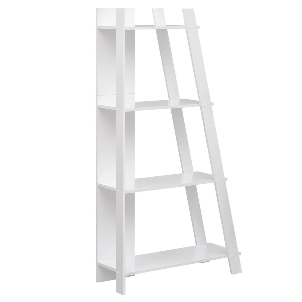 4-Tier Modern Bookshelf Wooden Vertical Display Book Shelf for Small Space-White