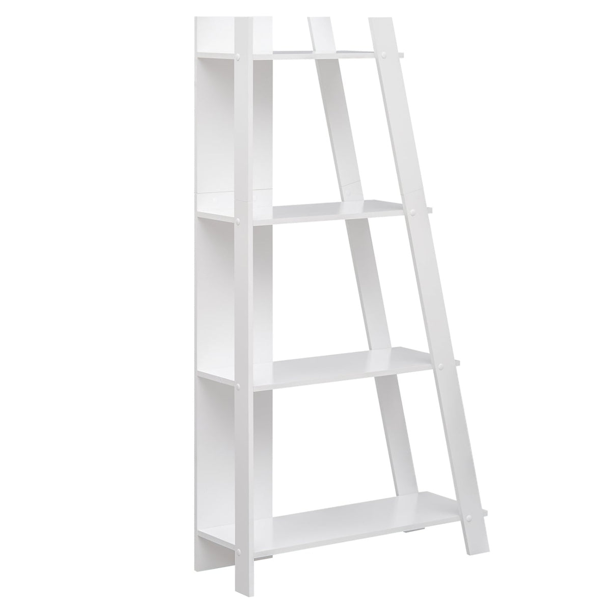 4-Tier Modern Bookshelf Wooden Vertical Display Book Shelf for Small Space-White