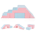 4-in-1 Foam Climbing Blocks Toddler Indoor Climb with Slide-Pink