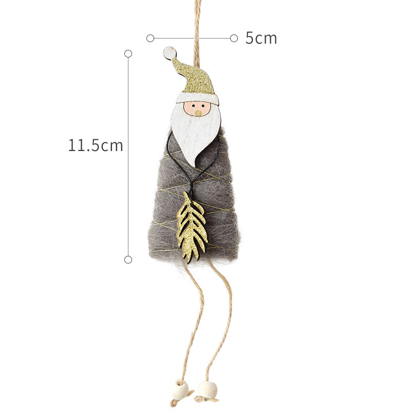 Wool Felt Christmas Ornaments Deer Santa Tree Set