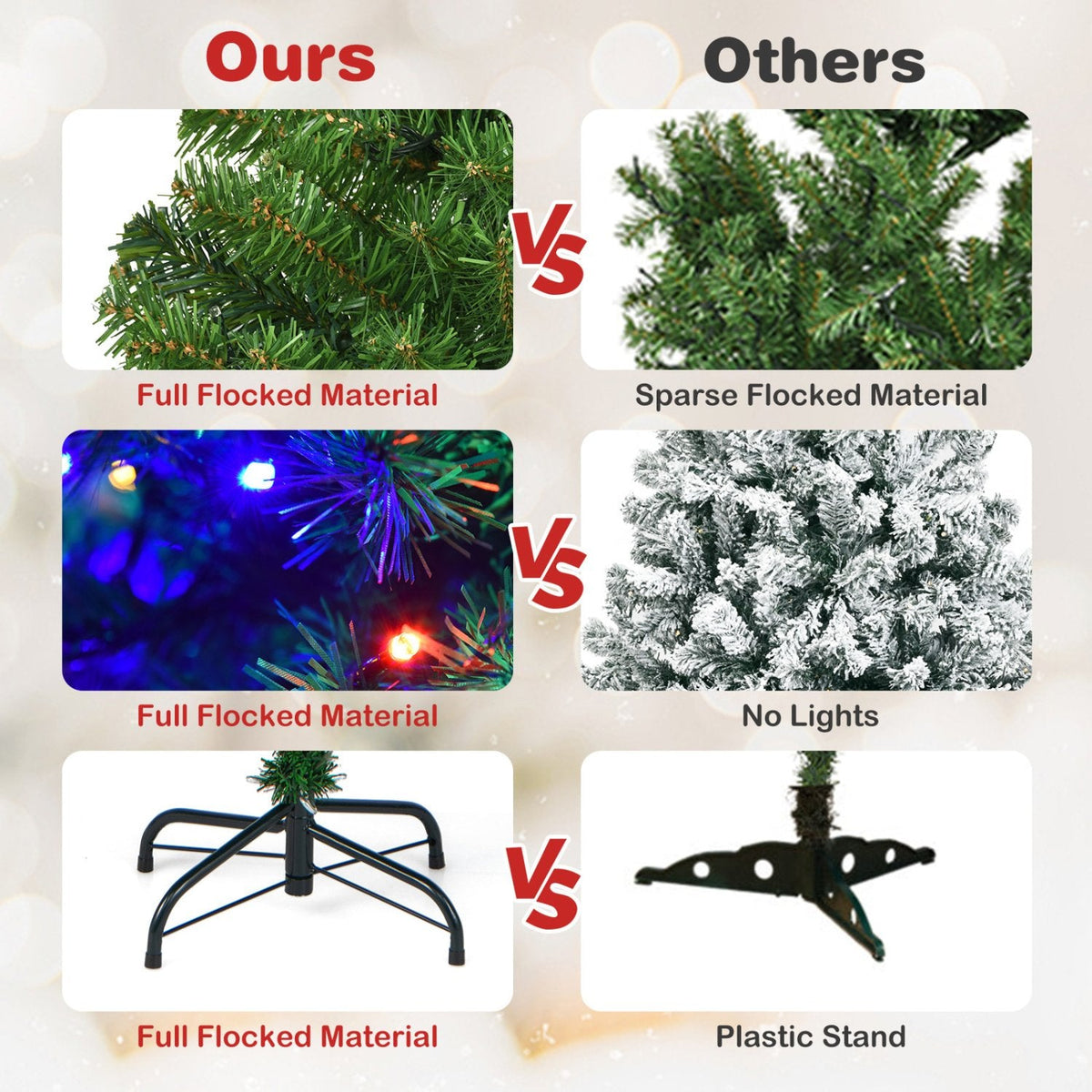 4 FT Pre-Lit Artificial Christmas Tree, Hinged Tabletop Xmas Tree with 11 Light Modes