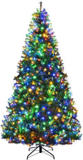 8 FT Pre-Lit Artificial Christmas Tree, Hinged, 2128 Branch Tips, 750 LEDs and 11 Light Modes