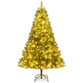 6 FT Pre-Lit Hinged Christmas Tree with 814 Tips, 700 Warm White LEDs, 7 Modes and Memory