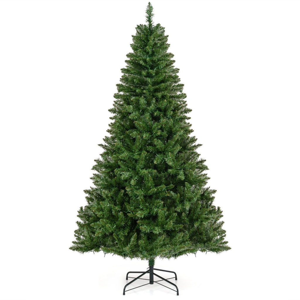 7 FT Pre-Lit Hinged Christmas Tree with 990 Tips, 1000 Warm White LEDs, 7 Modes and Memory