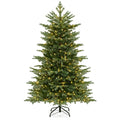 6 FT Pre-Lit Artificial Christmas Tree with 2116 PVC and PE Tips and 300 Warm White Bulb Lights