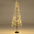 7 FT Lighted Alpine Cedar Tree with 2100 Warm White LEDs and Weighted Cement Base