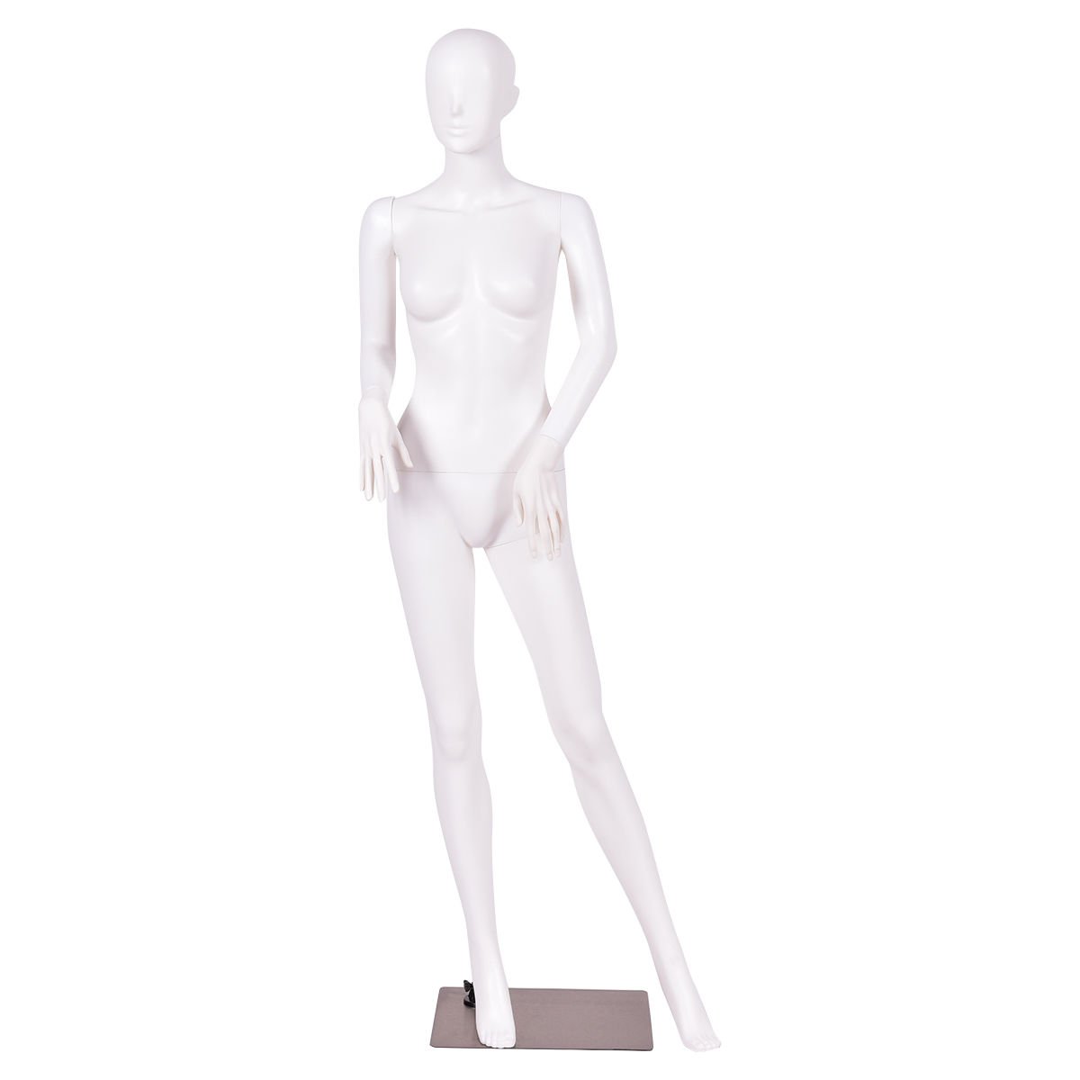 5.8 Feet Plastic Female Mannequin Adjustable Detachable Manikin with Metal Stand
