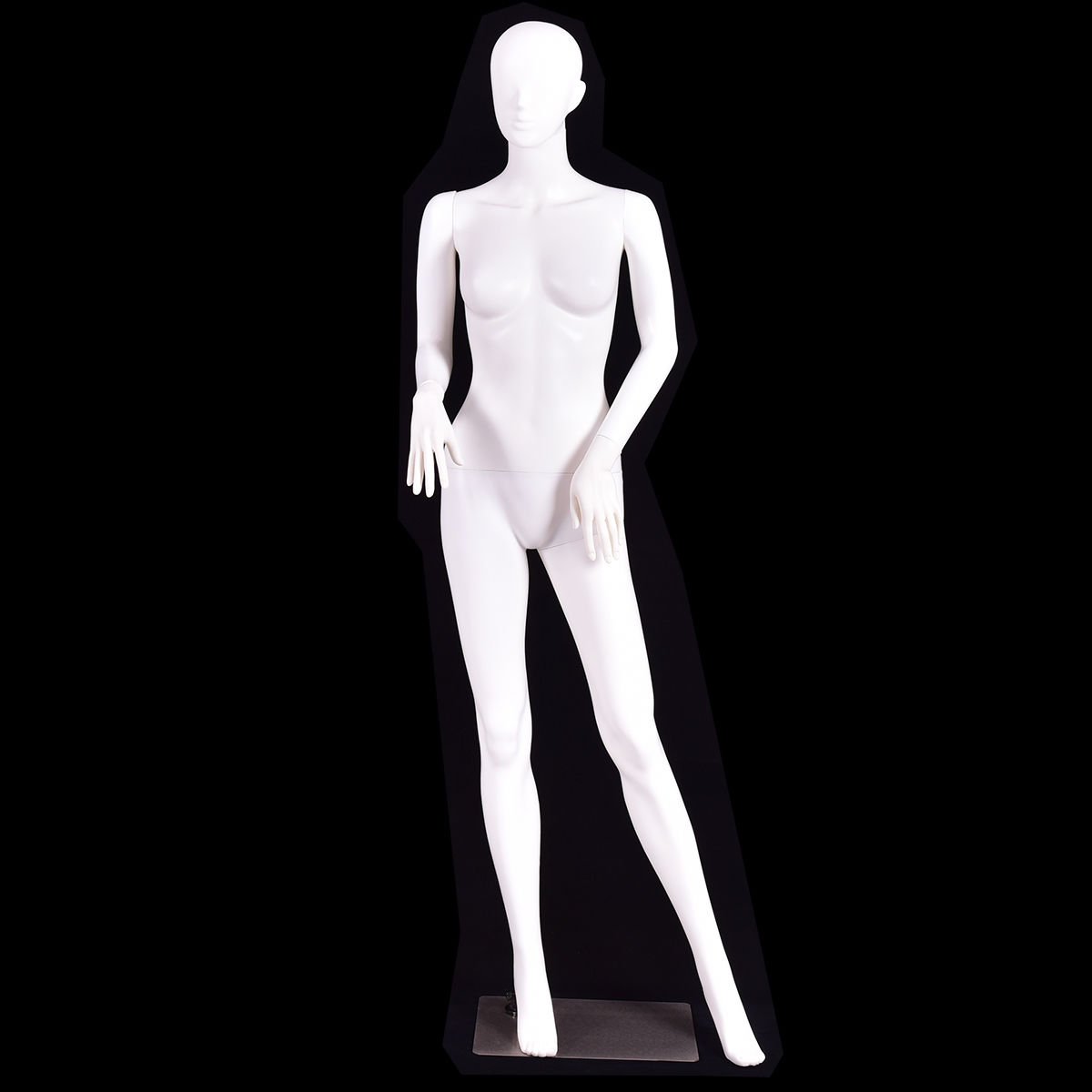 5.8 Feet Plastic Female Mannequin Adjustable Detachable Manikin with Metal Stand