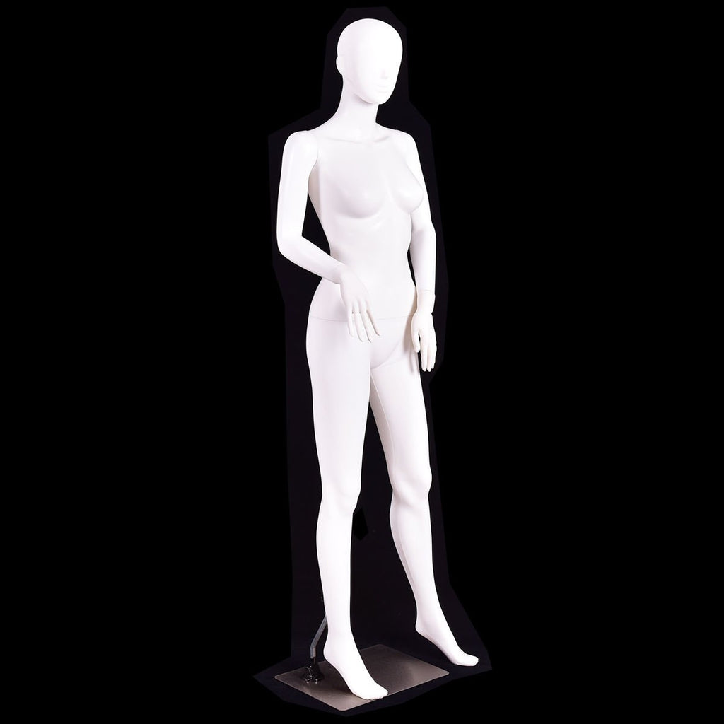 5.8 Feet Plastic Female Mannequin Adjustable Detachable Manikin with Metal Stand