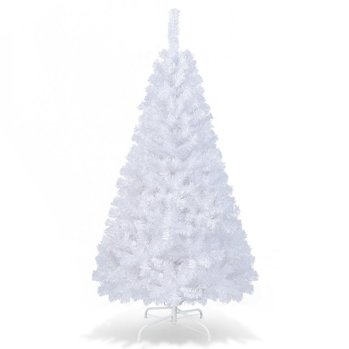 5 FT White Artificial Christmas Tree with 350 Branch Tips and Solid Metal Stand