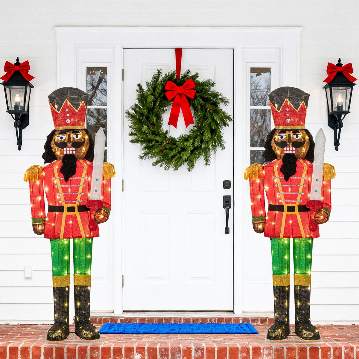 5 FT Giant Nutcracker with Glitter Sword for Outdoor