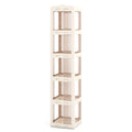 5-Tier Foldable Rotating Bookshelf 360° Spinning Bookcase with Swivel Base-White