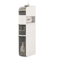 5-Tier Narrow Bathroom Storage Cabinet with Drawers and Tissue Box