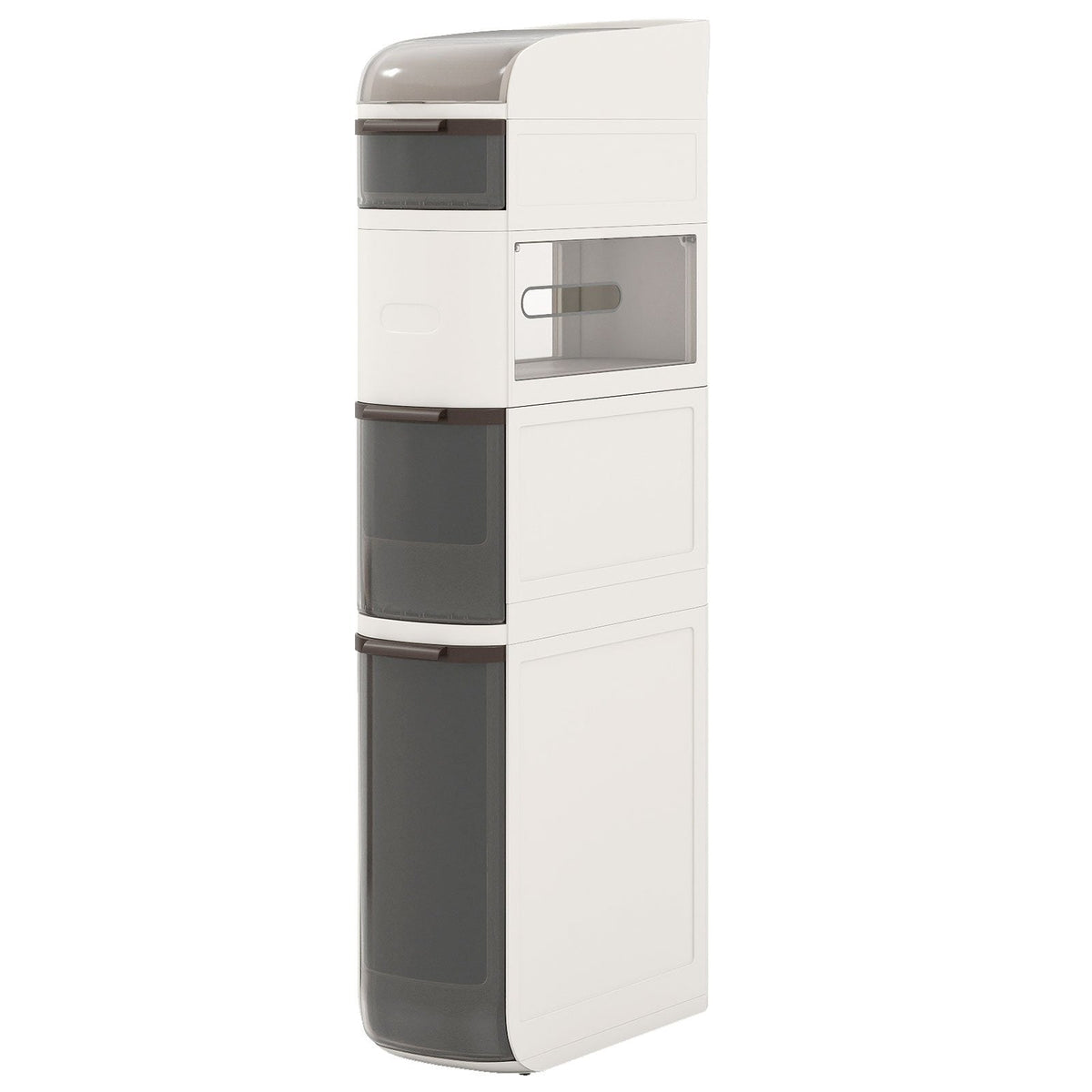 5-Tier Narrow Bathroom Storage Cabinet with Drawers and Tissue Box