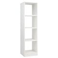 5 Tier Narrow Bookshelf with 4 Cubes and 4 Anti Tipping Kits, White