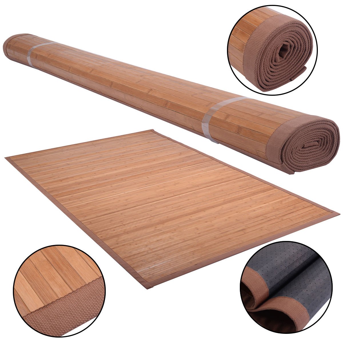 5 ft x 8 ft Bamboo Area Rug Floor Carpet
