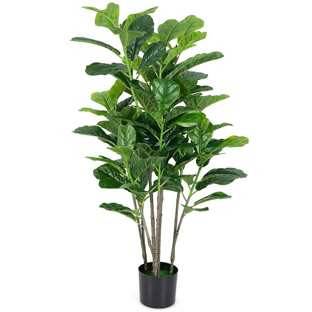 51 Inch Artificial Fiddle Leaf Fig Trees, 2 Pack with Cement Filled Pots