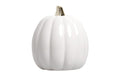 Pearhead White Ceramic Pumpkin, Home Fall Décor, Modern Holiday Home Decor, Trendy Halloween Decorations, White, Small