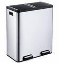 The Step N' Sort 18.5 Gallon Extra Large Capacity, Soft-Step, Dual Trash and Recycling Bin with Removable Inner Bins. Silver 🍁 All In One Marketplace Canada