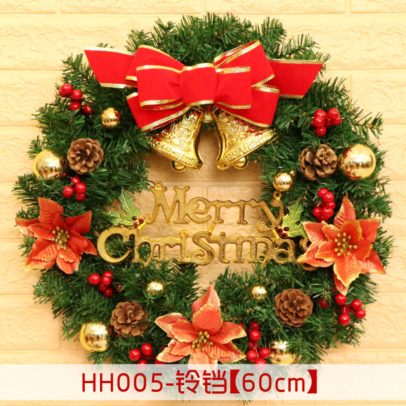 Christmas Wreath with Blue Bow, Pine Cones & Ornaments – Artificial Door Hanging Holiday Decor, 40/50/60cm