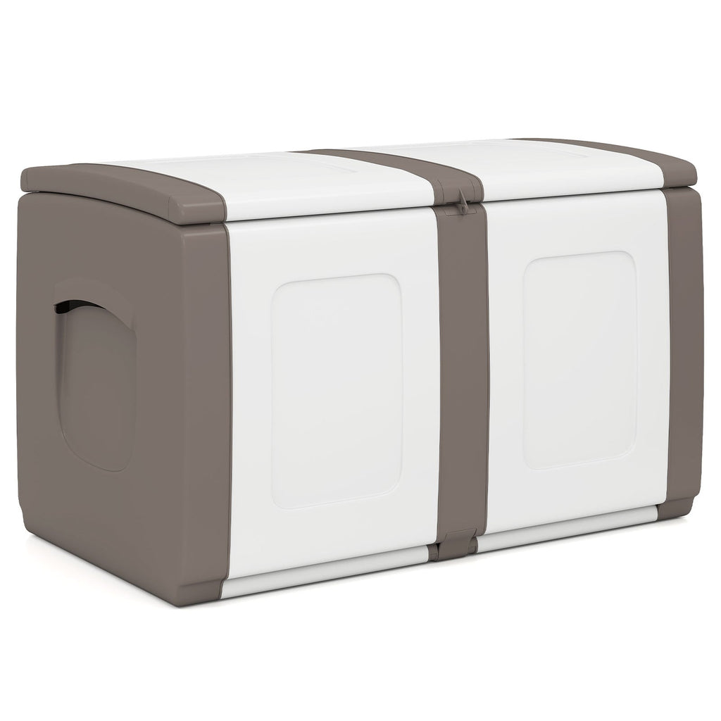 53 Gallon Patio Container with Lockable Lid, for Packages and Garden-Beige