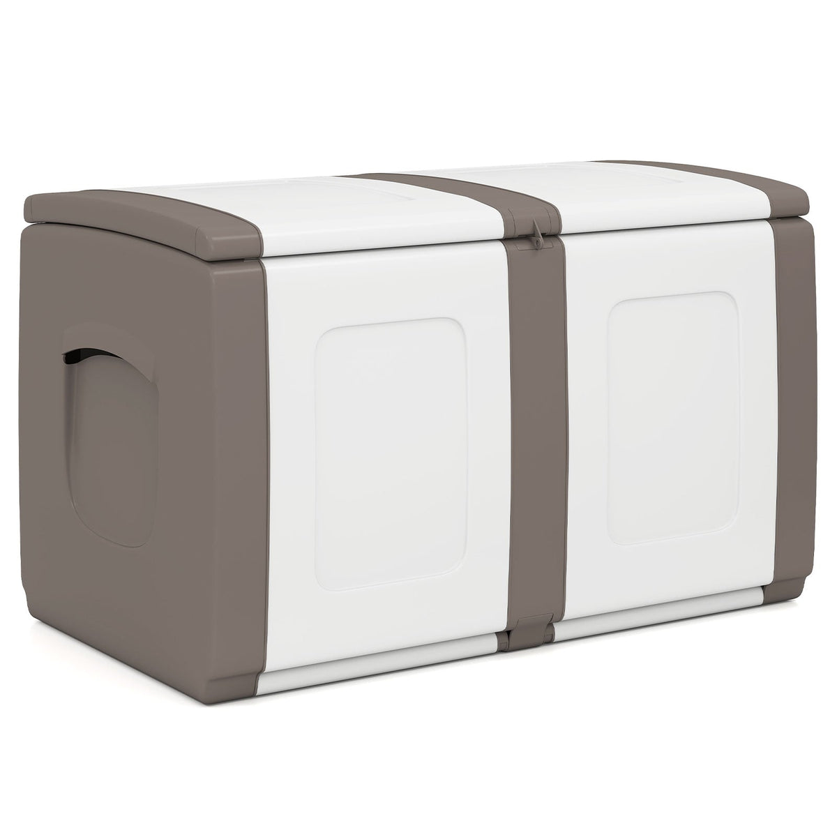 53 Gallon Patio Container with Lockable Lid, for Packages and Garden-Beige