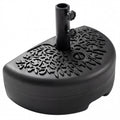 55 LBS Half Round Patio Umbrella Base, for Deck Lawn Poolside-Black