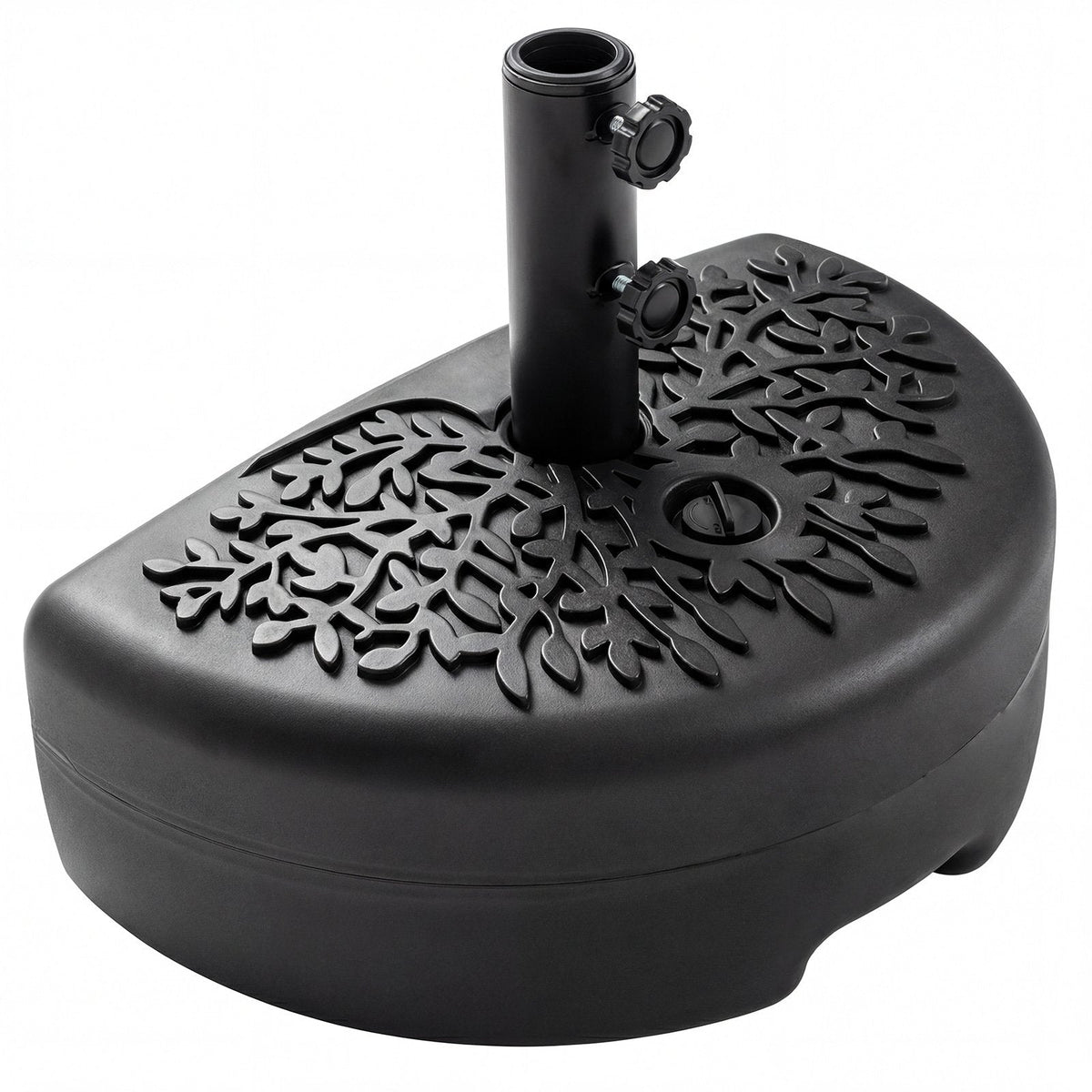 55 LBS Half Round Patio Umbrella Base, for Deck Lawn Poolside-Black