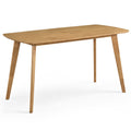 55 inches Solid Wood Dining Table for 4-6 People with Rounded Edges-Natural