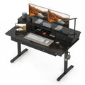 55 Inch x 27 Inch Electric Standing Desk with Drawers-Black