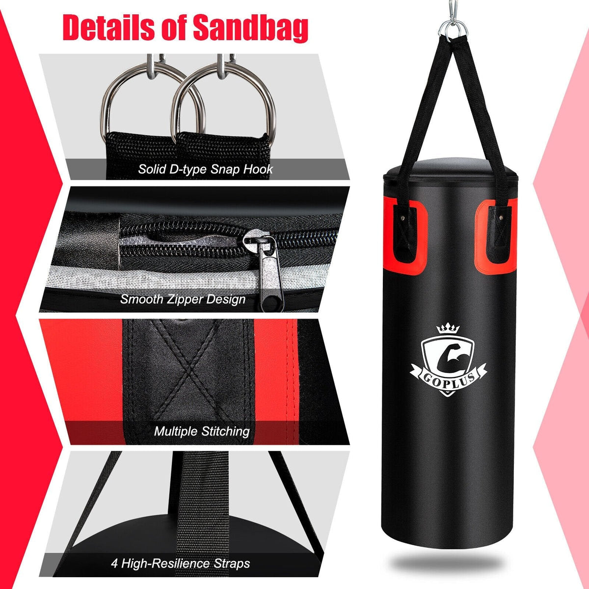 Filled Punching Bag Set for Adults- 56 lbs