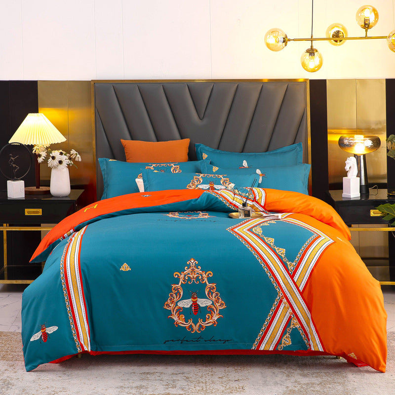 Brushed Floral Winter Bedding Set
