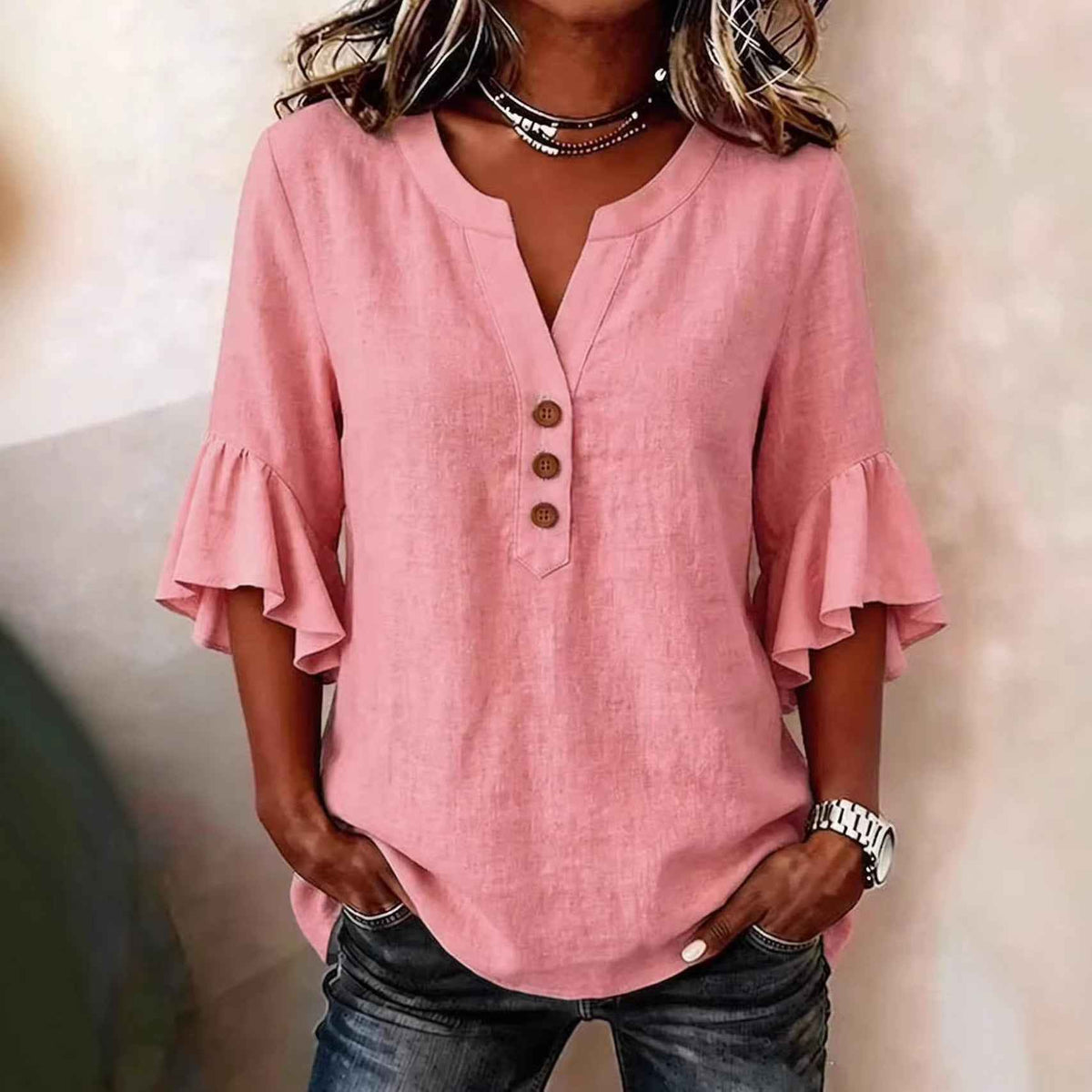 Solid Casual Loose Blouses For Women Fashion Summer Vintage Women's Oversized Shirts And Blouses Elegant Youth Female Tops