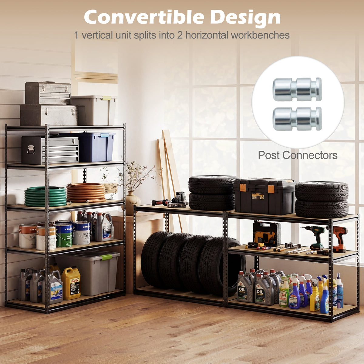 5-Tier Garage Shelving Unit 2200 LBS Heavy Duty Adjustable Utility Rack-1 Piece