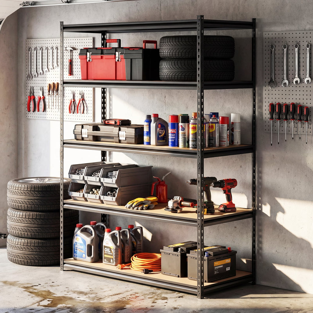 5-Tier Garage Shelving Unit for Warehouse and Basement-Set of 2