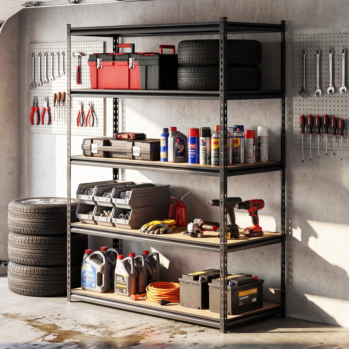 5-Tier Garage Shelving Unit for Warehouse and Basement-Set of 3