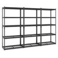 5-Tier Heavy-Duty Metal Shelving Unit with Adjustable Wire Rack Set of 3