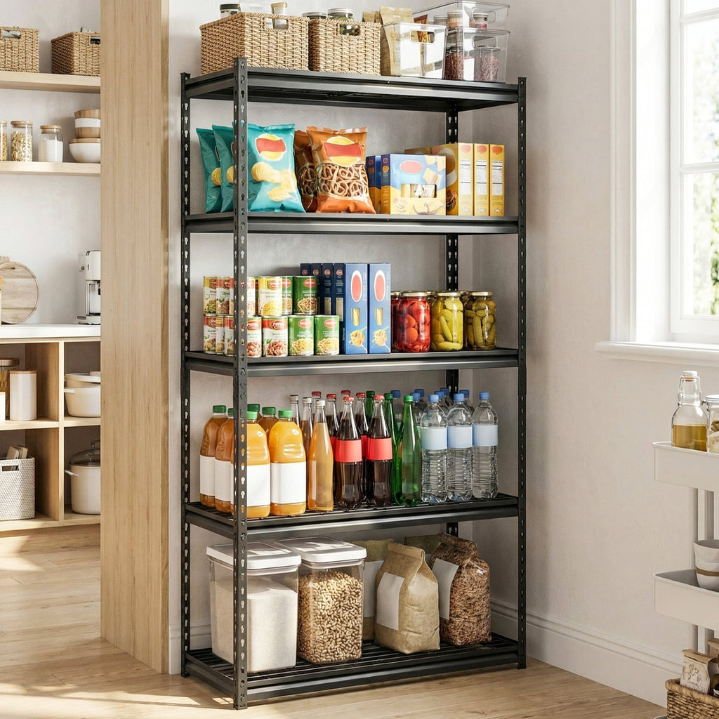 5-Tier Heavy-Duty Metal Shelving Unit with Adjustable Wire Rack Set of 3