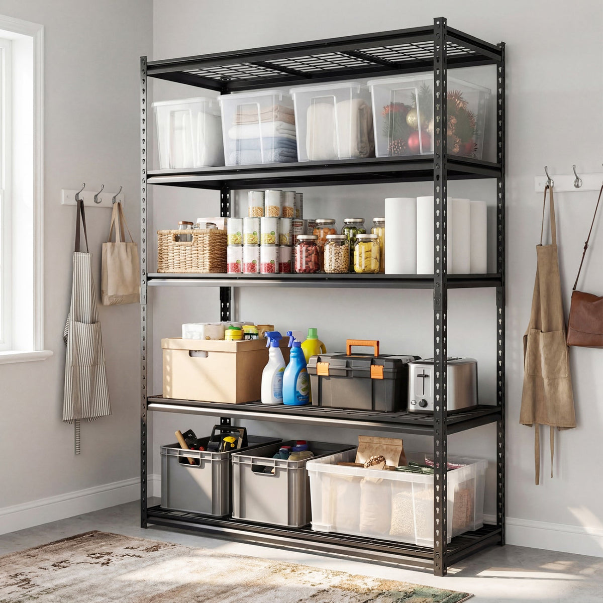 5-Tier Metal Shelving Unit 2000 lbs Capacity with Adjustable Wire Racks Set of 3