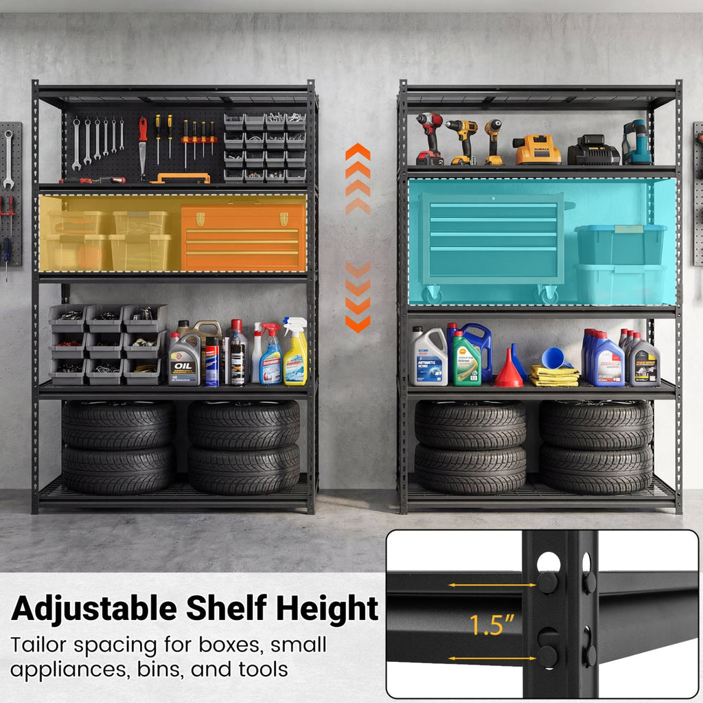 5-Tier Metal Shelving Unit 2000 lbs Capacity with Adjustable Wire Racks Set of 3