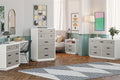 White and Gray 5-Drawer Tall Dresser (United States Delivery Only)