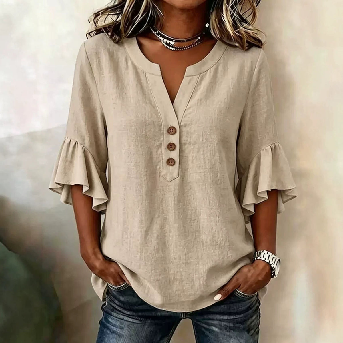 Solid Casual Loose Blouses For Women Fashion Summer Vintage Women's Oversized Shirts And Blouses Elegant Youth Female Tops