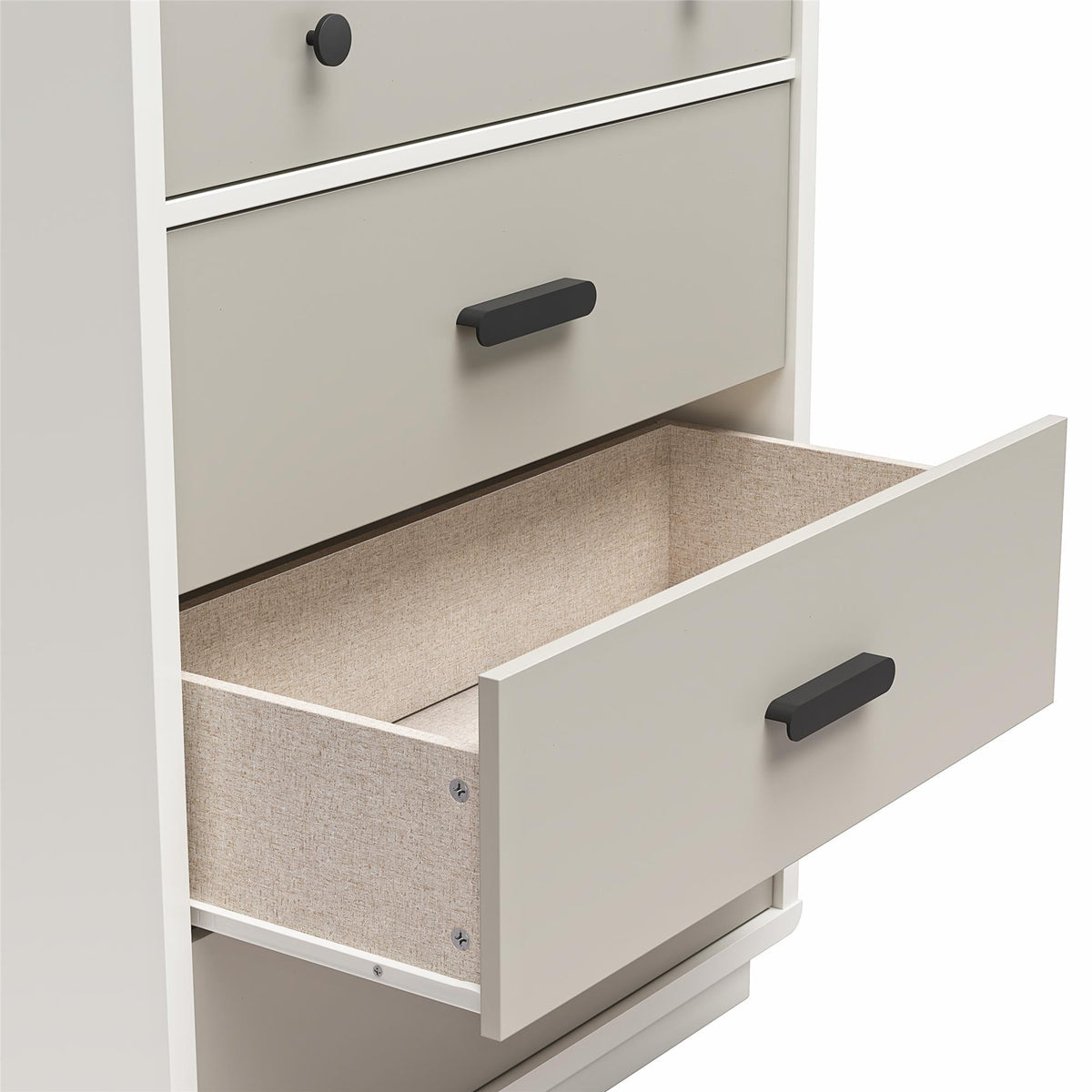 White and Gray 5-Drawer Tall Dresser (United States Delivery Only)