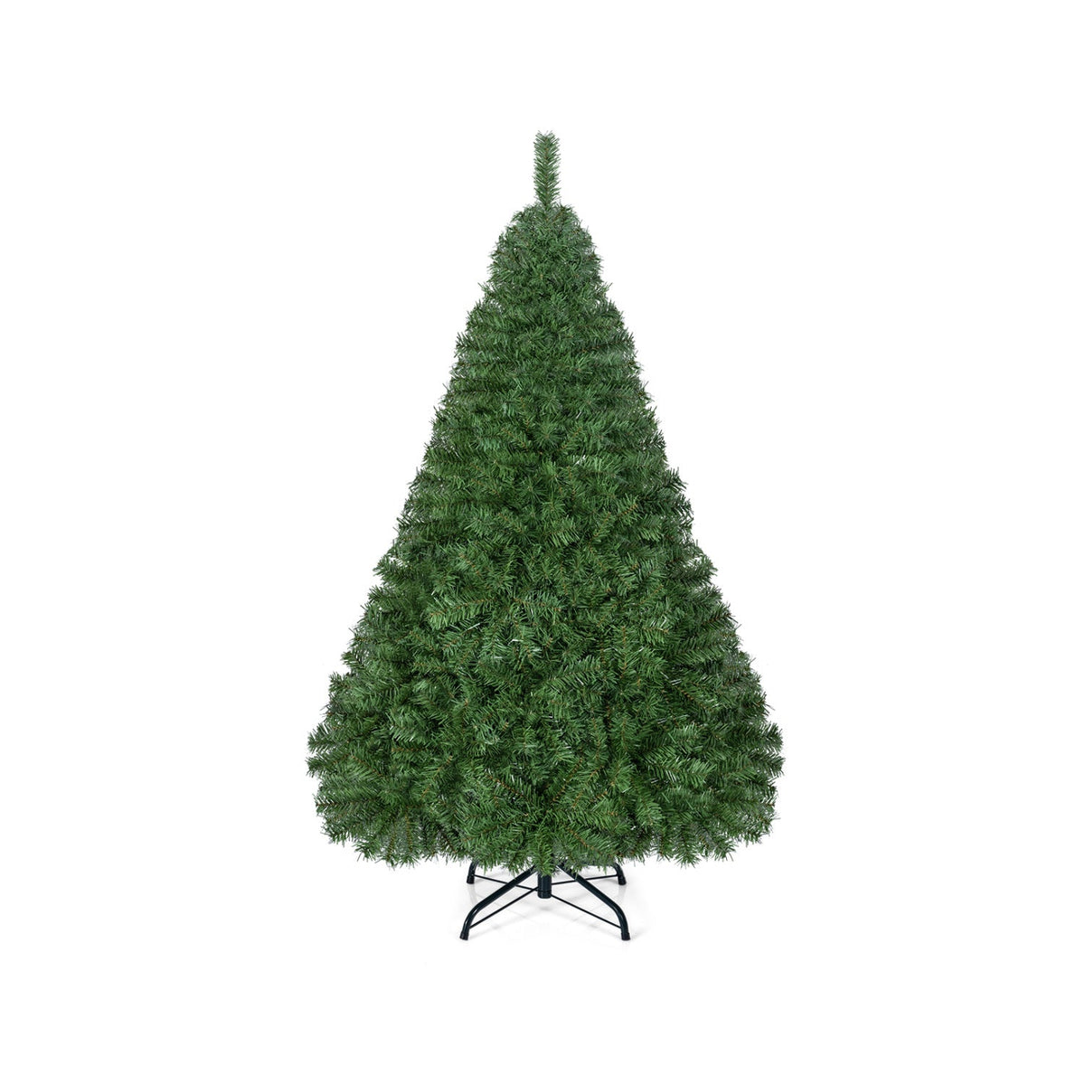 5 FT Unlit Hinged Artificial Christmas Tree with 519 Full PVC Branch Tips and Folding Metal Base