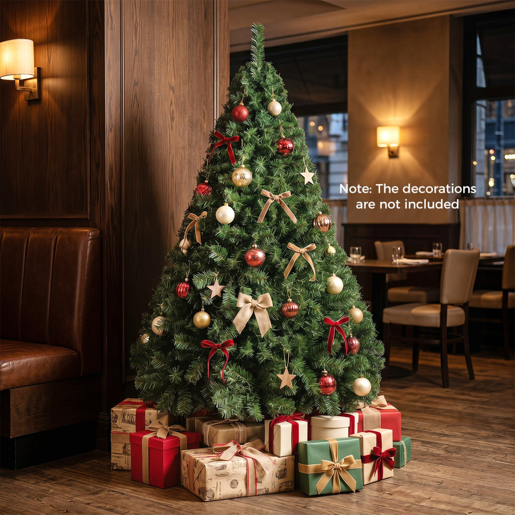 5 FT Unlit Hinged Artificial Christmas Tree with 519 Full PVC Branch Tips and Folding Metal Base