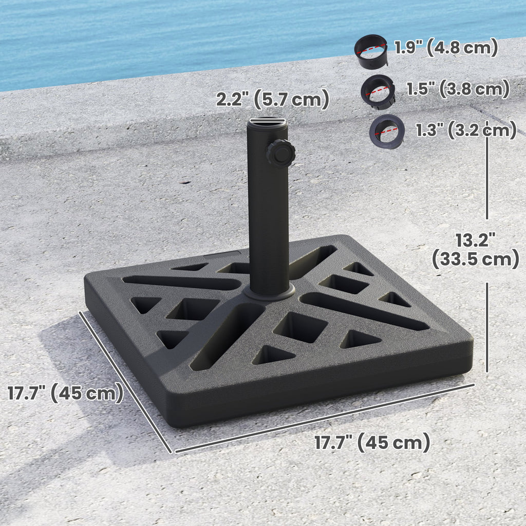 Umbrella Base, 33lbs HDPE Outdoor Umbrella Stand Parasol Stand with Cut-Out Design