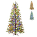 6.5 FT Pre-Lit Christmas Tree with 578 Soft TPE Tips, Gradient Foliage and 390 Colour LEDs