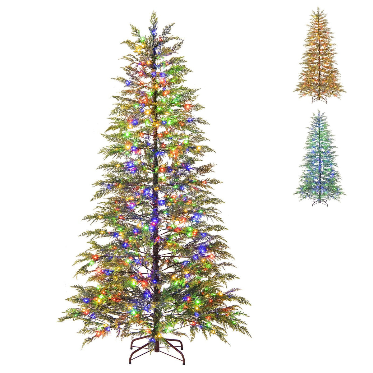 6.5 FT Pre-Lit Christmas Tree with 578 Soft TPE Tips, Gradient Foliage and 390 Colour LEDs
