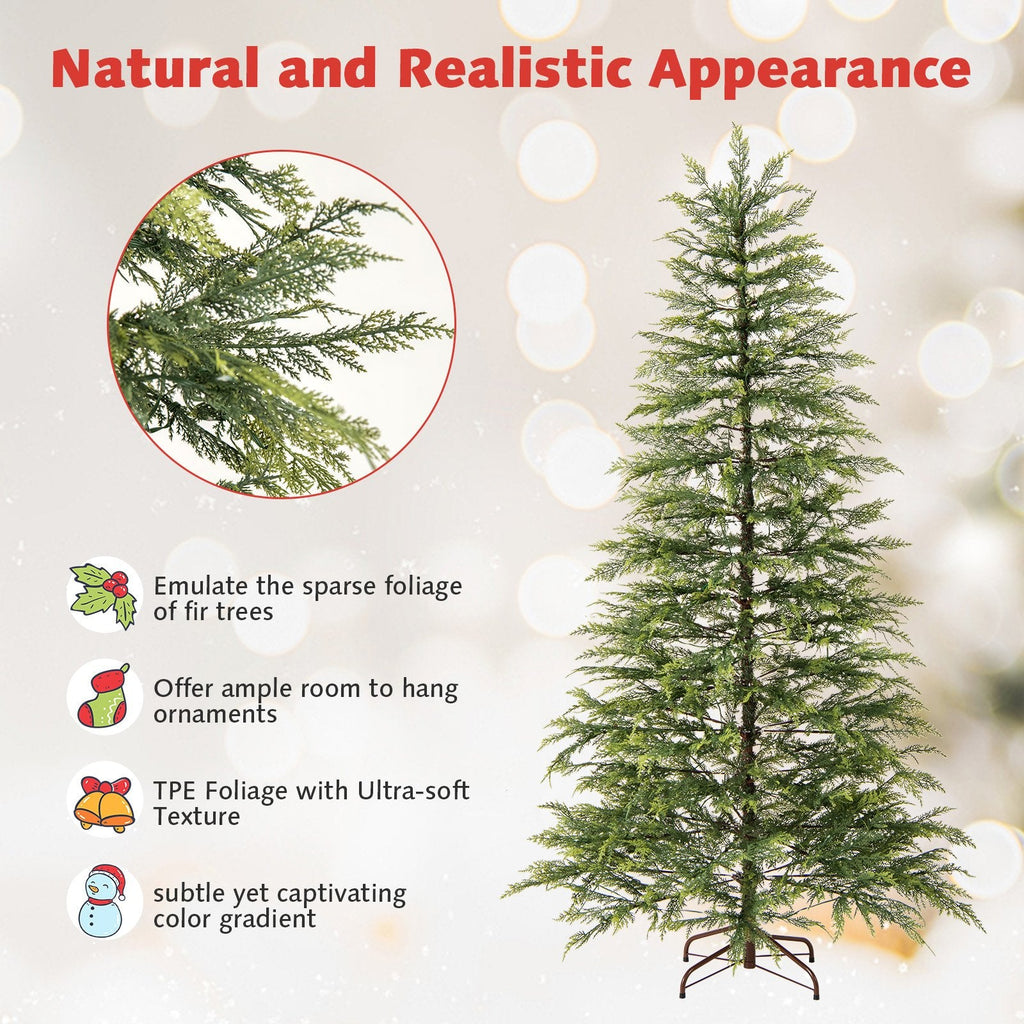 6.5 FT Pre-Lit Christmas Tree with 578 Soft TPE Tips, Gradient Foliage and 390 Colour LEDs