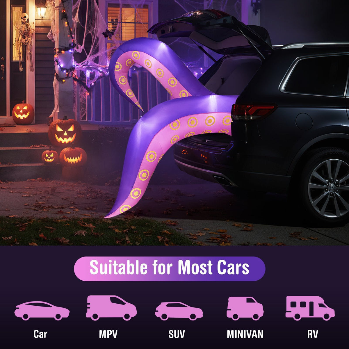 6.5 Ft Inflatable Tentacles with LED Lights and Suction Cups